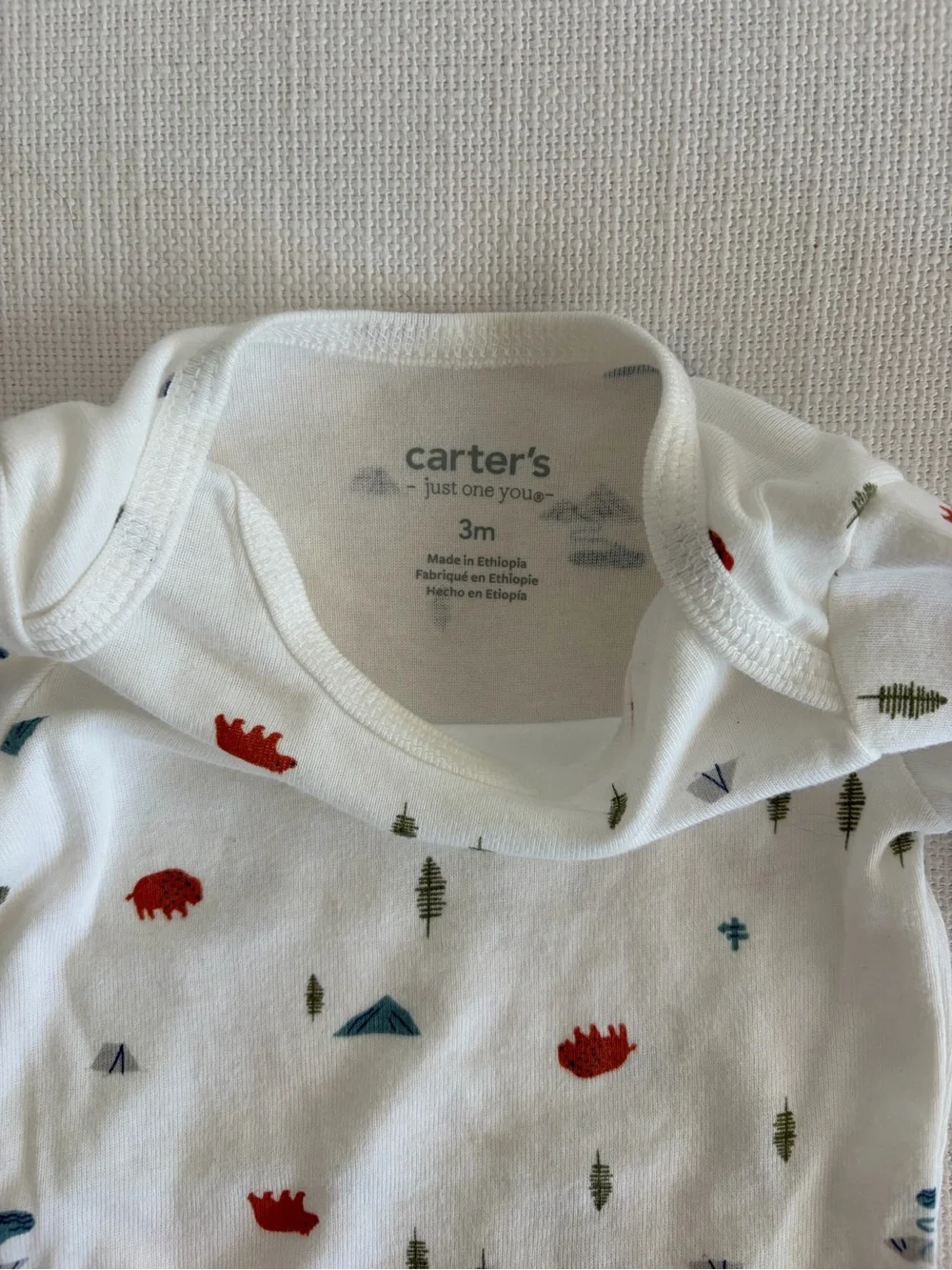 Set of 3 Carter's Bear Theme Long-Sleeve Onesies